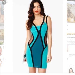 Nasty Gal Teal Satisfaction Dress in Small